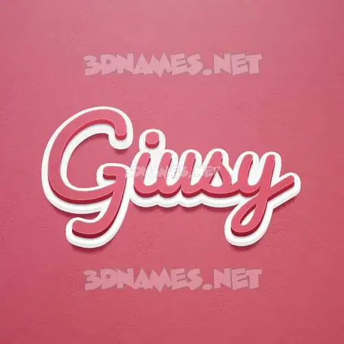 giusy in Red Scribble style - 3D name wallpaper