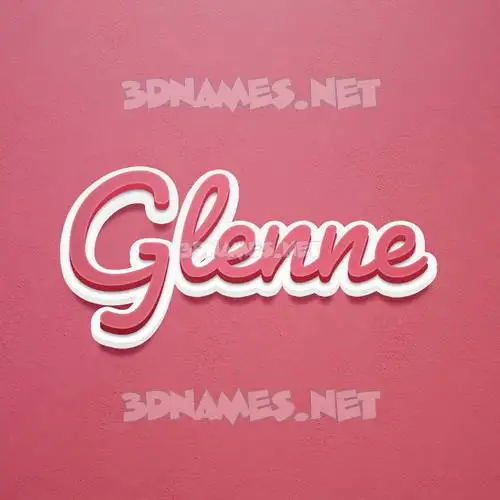 glenne in Red Scribble style - 3D name wallpaper