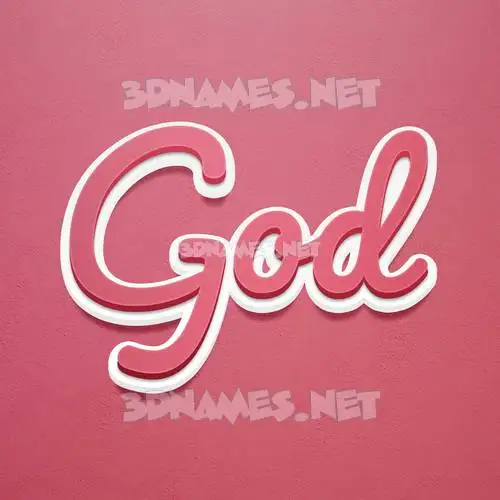 god in Red Scribble style - 3D name wallpaper