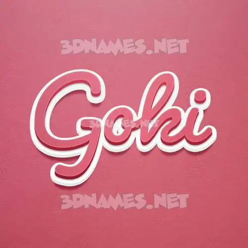 goki in Red Scribble style - 3D name wallpaper