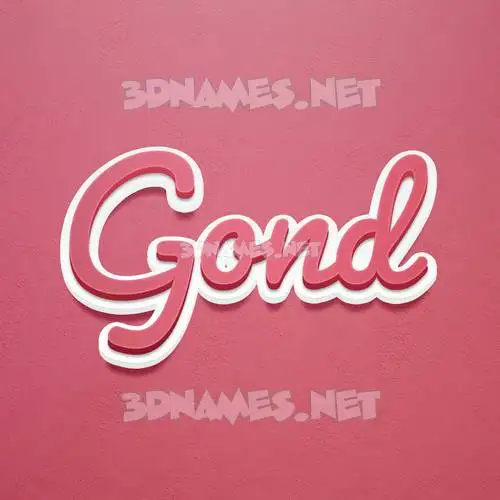 gond in Red Scribble style - 3D name wallpaper gond in Red Scribble style - 3D name wallpaper