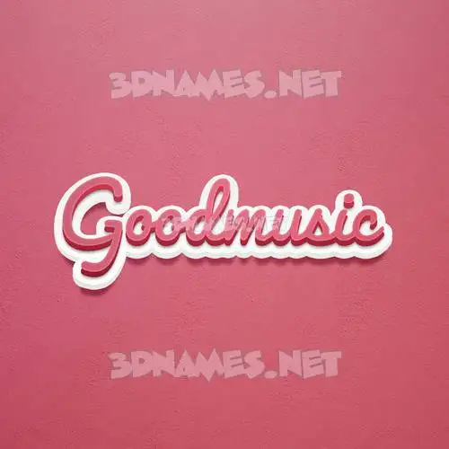 goodmusic in Red Scribble style - 3D name wallpaper