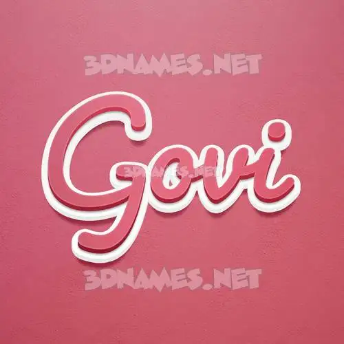 govi in Red Scribble style - 3D name wallpaper