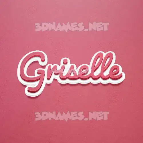 griselle in Red Scribble style - 3D name wallpaper