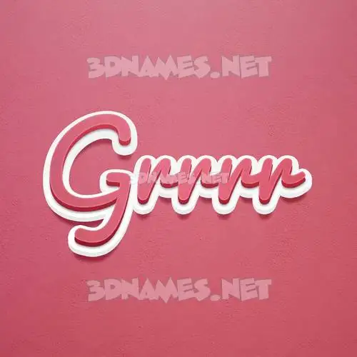 grrrr in Red Scribble style - 3D name wallpaper