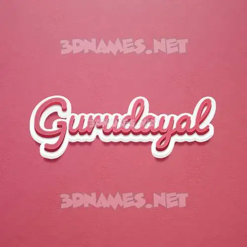 gurudayal in Red Scribble style - 3D name wallpaper
