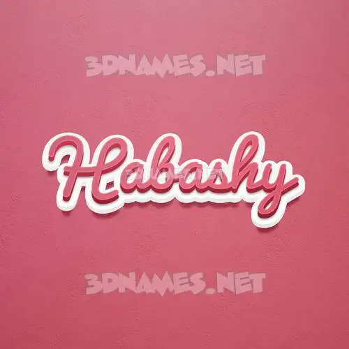 habashy in Red Scribble style - 3D name wallpaper