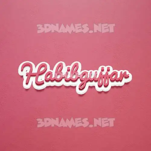 habibgujjar in Red Scribble style - 3D name wallpaper