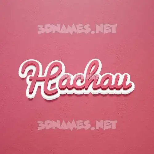hachau in Red Scribble style - 3D name wallpaper