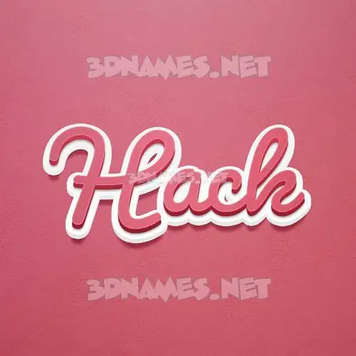 hack in Red Scribble style - 3D name wallpaper