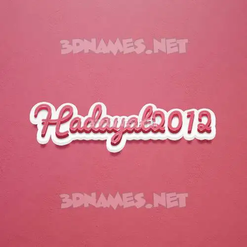 hadayat2012 in Red Scribble style - 3D name wallpaper
