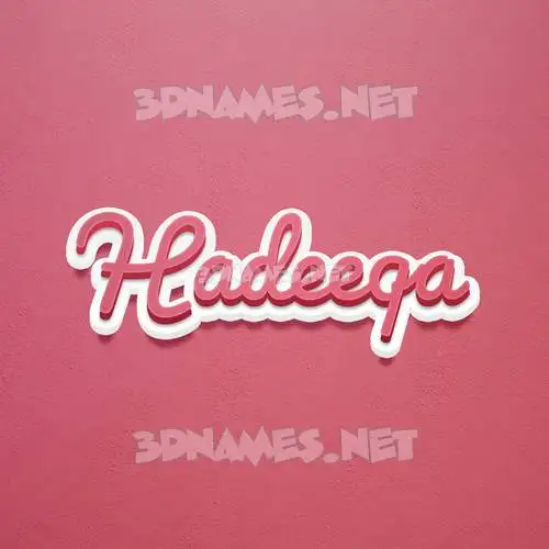 hadeeqa in Red Scribble style - 3D name wallpaper