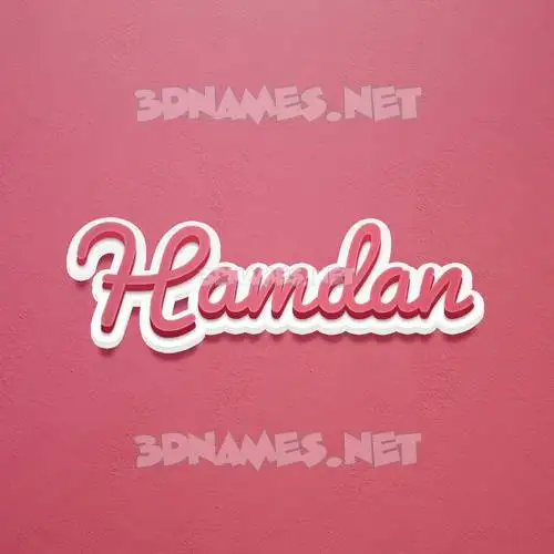 hamdan in Red Scribble style - 3D name wallpaper