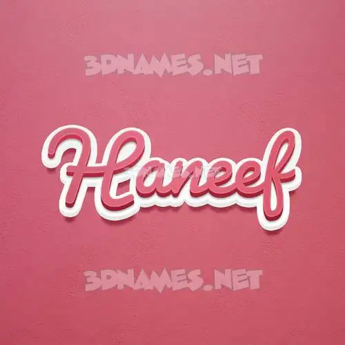 haneef in Red Scribble style - 3D name wallpaper