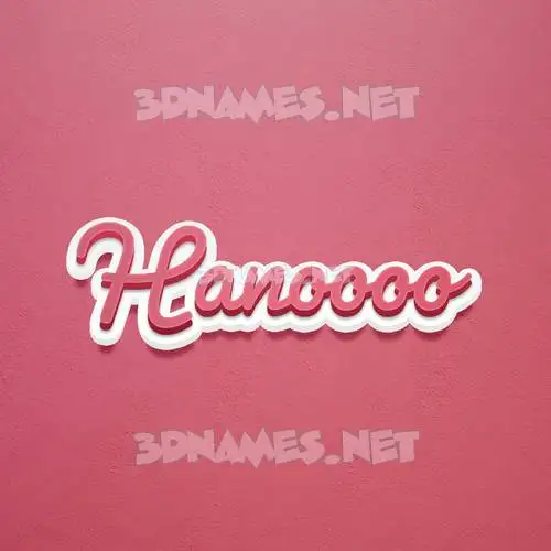 hanoooo in Red Scribble style - 3D name wallpaper