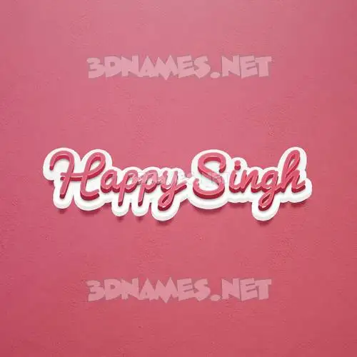 happy singh in Red Scribble style - 3D name wallpaper