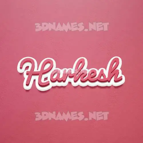 harkesh in Red Scribble style - 3D name wallpaper