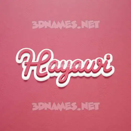 hayawi in Red Scribble style - 3D name wallpaper