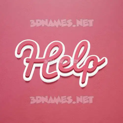 help in Red Scribble style - 3D name wallpaper