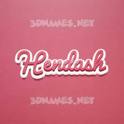 hendash in Red Scribble style - 3D name wallpaper