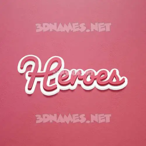 heroes in Red Scribble style - 3D name wallpaper