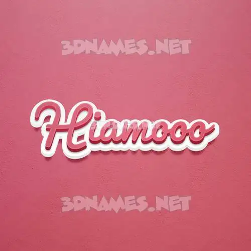 hiamooo in Red Scribble style - 3D name wallpaper