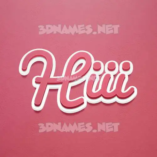 hiii in Red Scribble style - 3D name wallpaper hiii in Red Scribble style - 3D name wallpaper