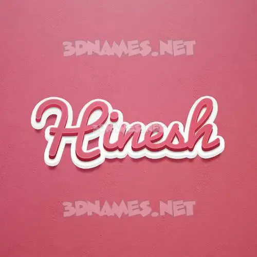 hinesh in Red Scribble style - 3D name wallpaper