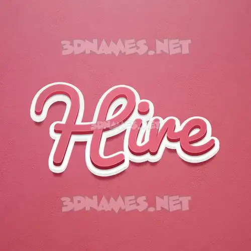 hire in Red Scribble style - 3D name wallpaper
