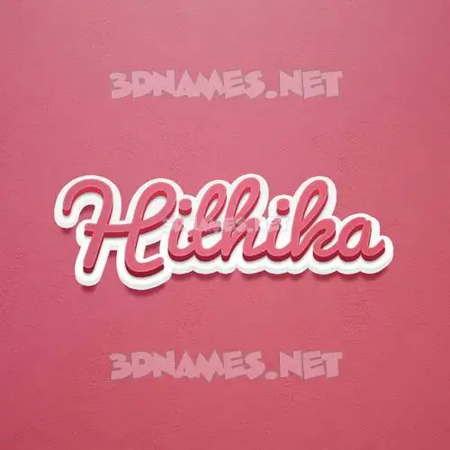hithika in Red Scribble style - 3D name wallpaper
