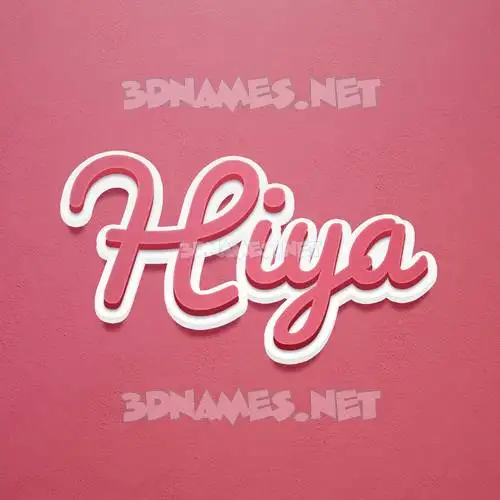 hiya in Red Scribble style - 3D name wallpaper