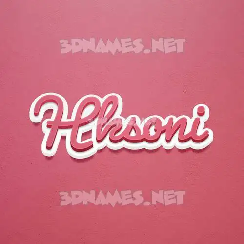 hksoni in Red Scribble style - 3D name wallpaper