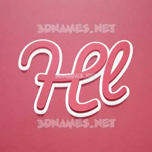 hl in Red Scribble style - 3D name wallpaper hl in Red Scribble style - 3D name wallpaper