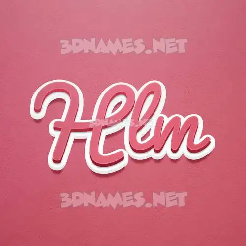 hlm in Red Scribble style - 3D name wallpaper