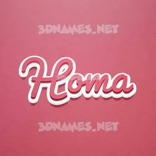 homa in Red Scribble style - 3D name wallpaper