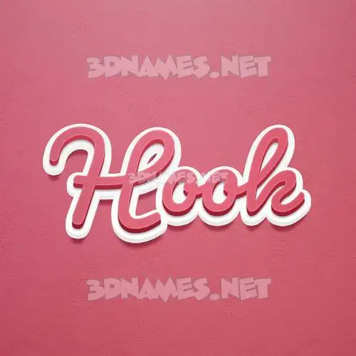 hook in Red Scribble style - 3D name wallpaper