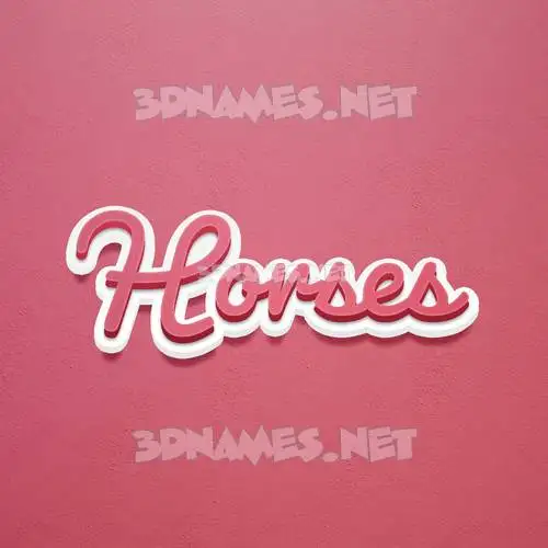 horses in Red Scribble style - 3D name wallpaper