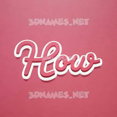 how in Red Scribble style - 3D name wallpaper