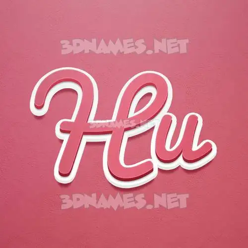 hu in Red Scribble style - 3D name wallpaper hu in Red Scribble style - 3D name wallpaper
