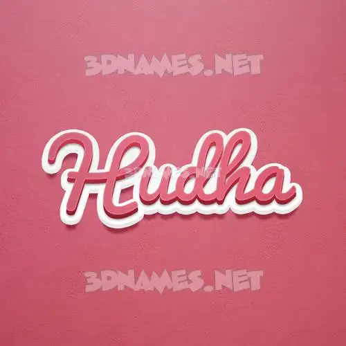 hudha in Red Scribble style - 3D name wallpaper