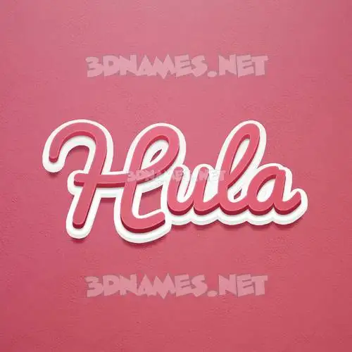 hula in Red Scribble style - 3D name wallpaper