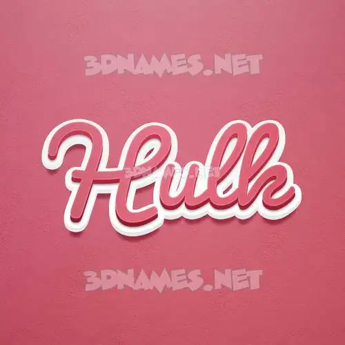 hulk in Red Scribble style - 3D name wallpaper
