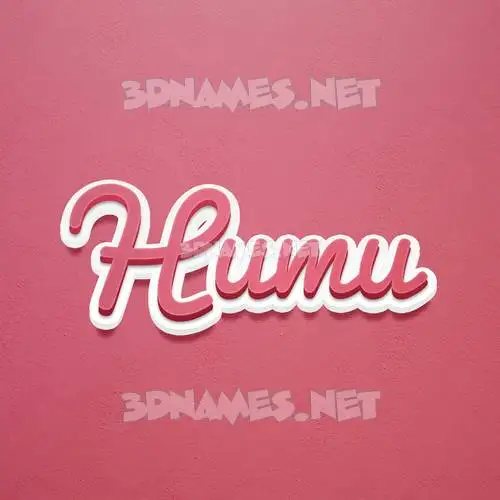 humu in Red Scribble style - 3D name wallpaper