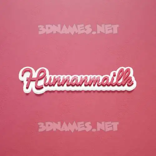 hunnanmailk in Red Scribble style - 3D name wallpaper