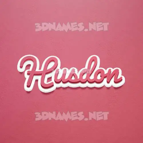 husdon in Red Scribble style - 3D name wallpaper