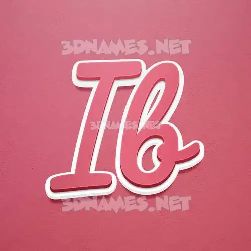 ib in Red Scribble style - 3D name wallpaper