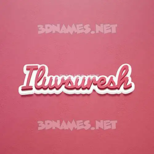 iluvsuresh in Red Scribble style - 3D name wallpaper