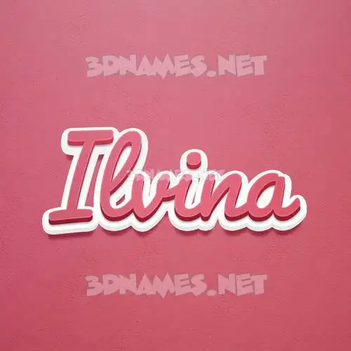 ilvina in Red Scribble style - 3D name wallpaper