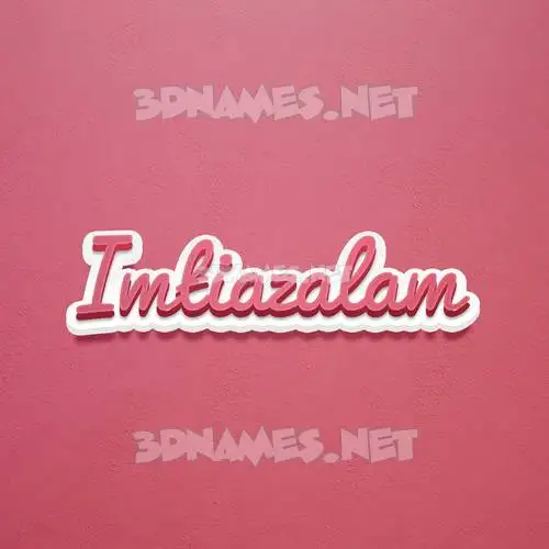imtiazalam in Red Scribble style - 3D name wallpaper