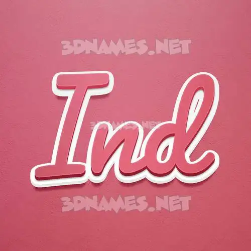 ind in Red Scribble style - 3D name wallpaper ind in Red Scribble style - 3D name wallpaper